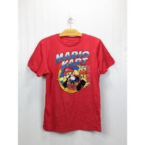 Mario Kart Men's Graphic T-Shirt Heathered Red Official Nintendo Tee Size Small